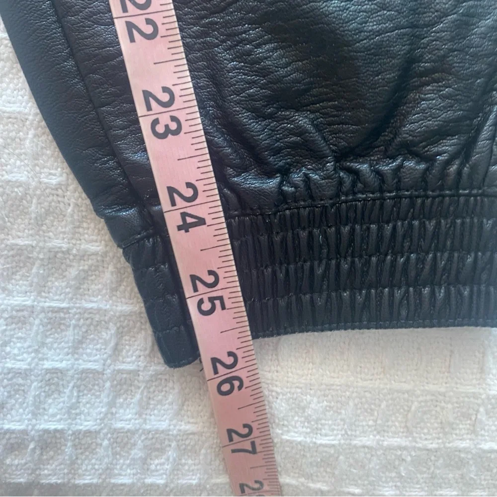 Zara black faux leather jogger size small